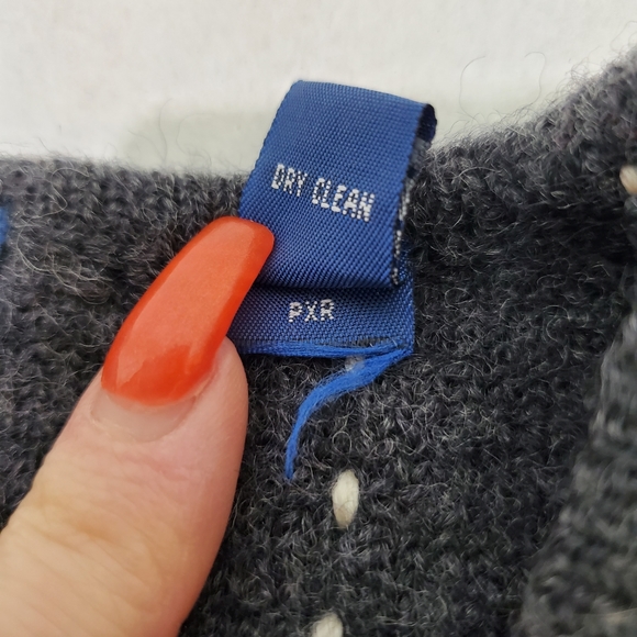 Karen Scott 100% Wool Made in Australia Zip Up Vest Gray/White Stitching SZ L - Picture 8 of 9